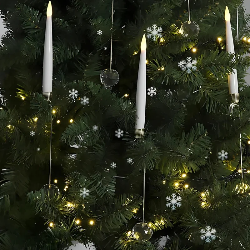 Veilige LED Kerstboomkaarsen met Afstandsbediening Flakkerend Licht Decoratieve Batterij Verlichting Warm Wit Dimbaar Timer Kerstdecoratie | Sansoti