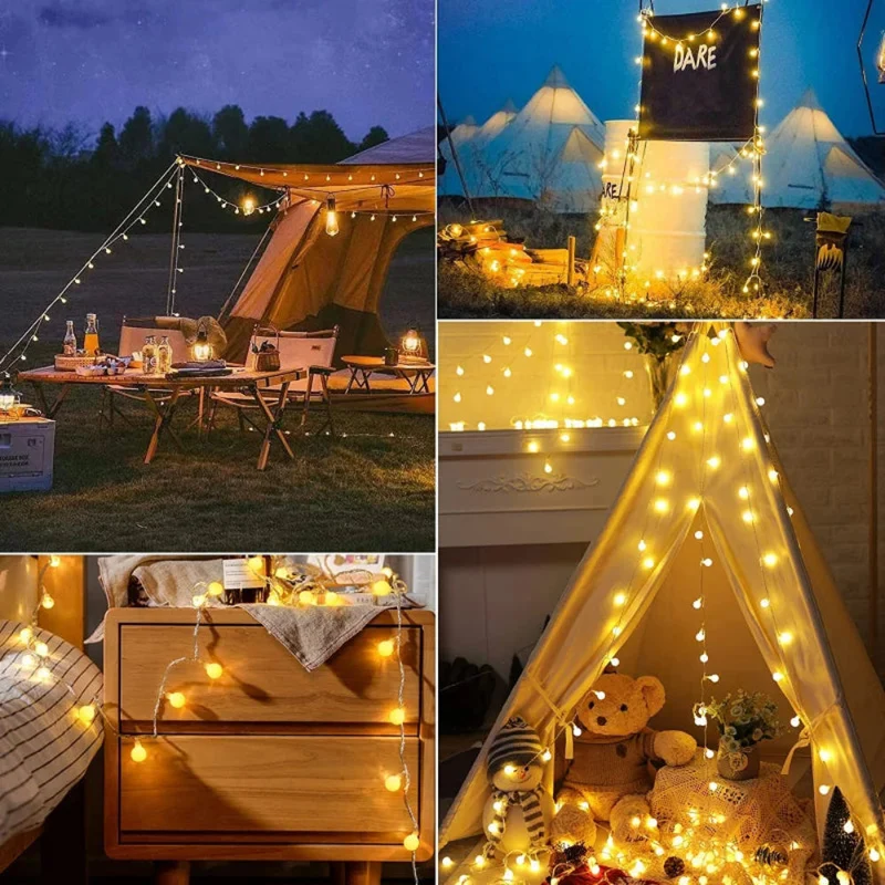 Solar LED Tuinverlichting Snoer Weerbestendig Meerkleurig Buiten Automatische Schemersensor Terras Decoratie | Sansoti