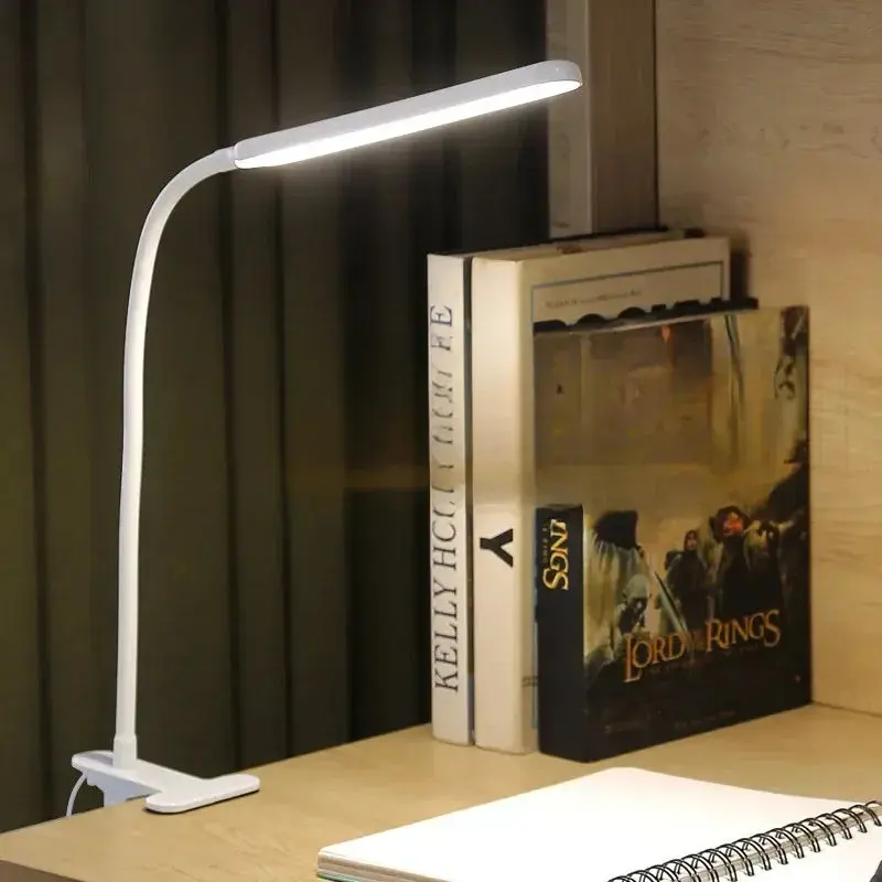 LED Klemlamp met Zwanenhals en Dimfunctie – 3 Lichtkleuren en 10 Helderheidsniveaus – Flexibele USB Bureaulamp voor Lezen en Werken | Sansoti