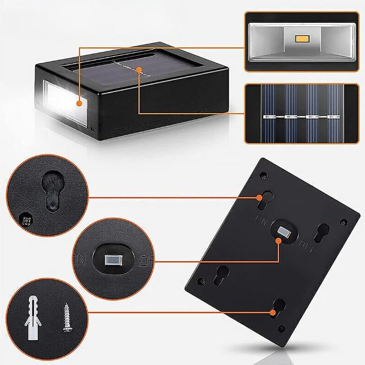 Zonne-energie Buitenwandlamp met Warmwit LED-Licht en IP44 Waterbestendigheid | Sansoti