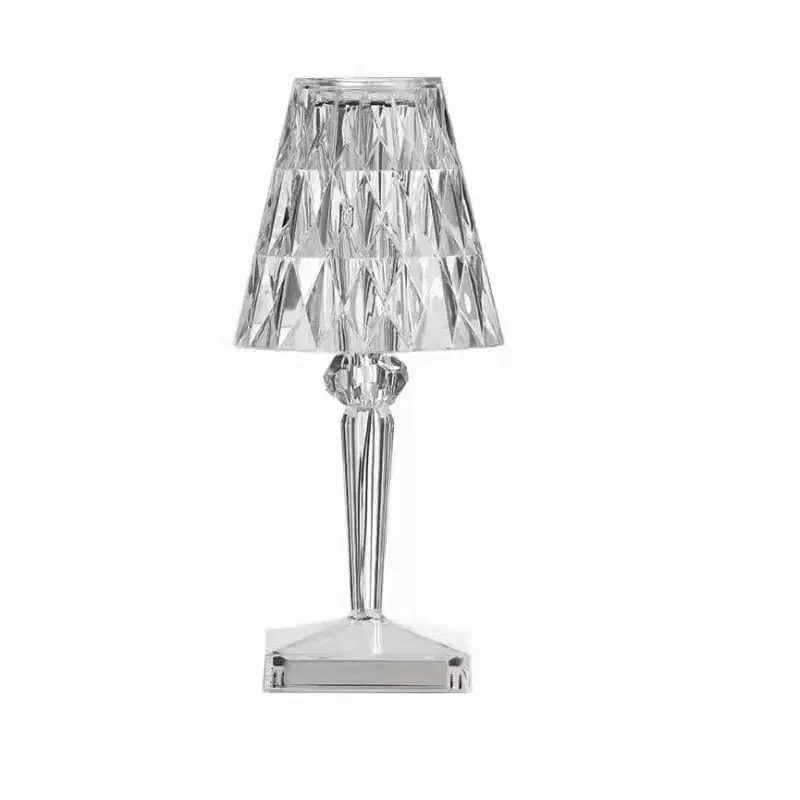 Draadloze LED Tafellamp met Kristalgeslepen Finish Transparant Oplaadbaar | Sansoti
