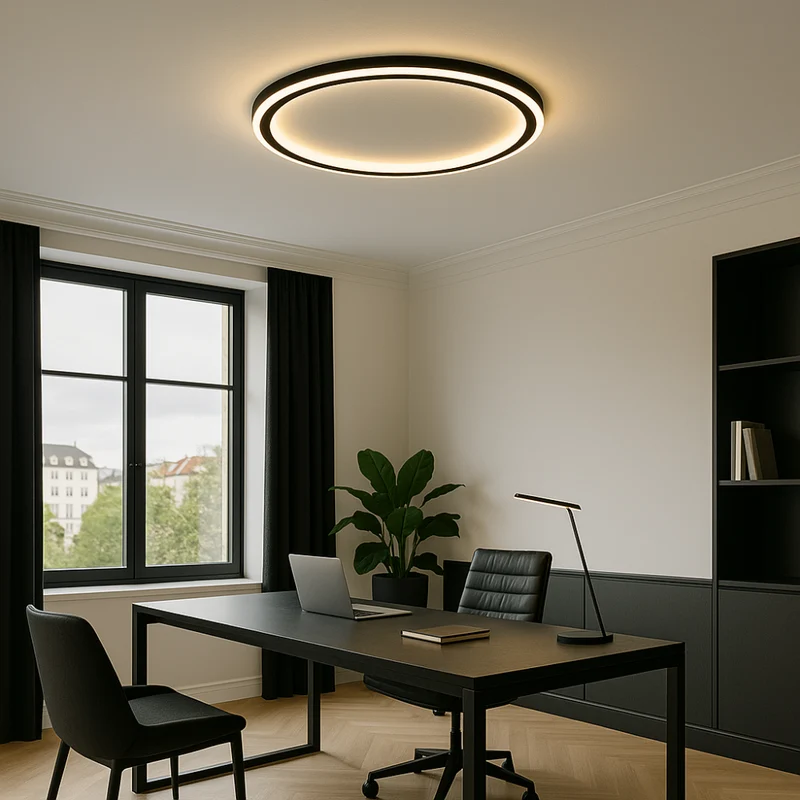 Dimbare LED Plafondlamp Rond Warm Wit 3000K Aluminium Acryl Woonkamer Eetkamer Gang Modern Minimalistisch Design | Sansoti