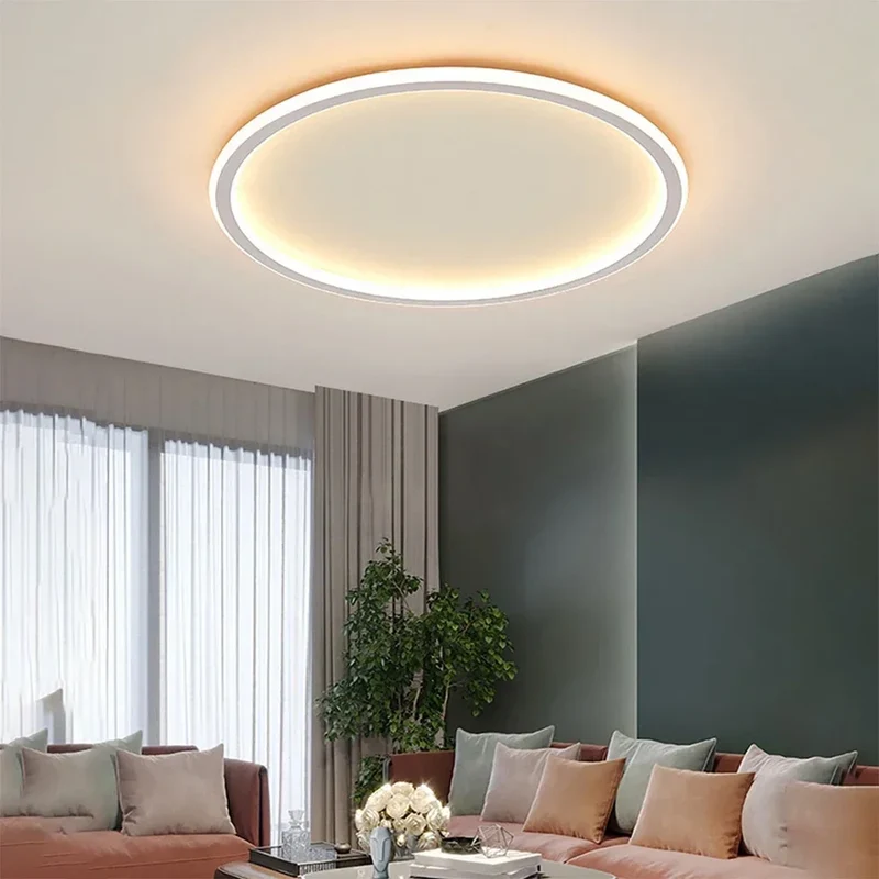 Dimbare LED Plafondlamp Rond Warm Wit 3000K Aluminium Acryl Woonkamer Eetkamer Gang Modern Minimalistisch Design | Sansoti
