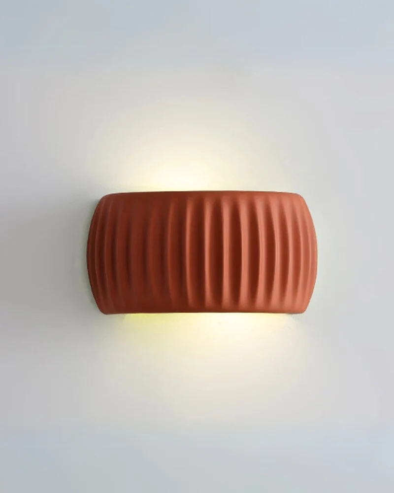Wandlamp met Golvende Textuur in Natuurlijke Aardtinten voor Sfeervolle Verlichting | Moderne Wandverlichting Ambachtelijk Design Warm Licht Omhoog en Omlaag | Sansoti