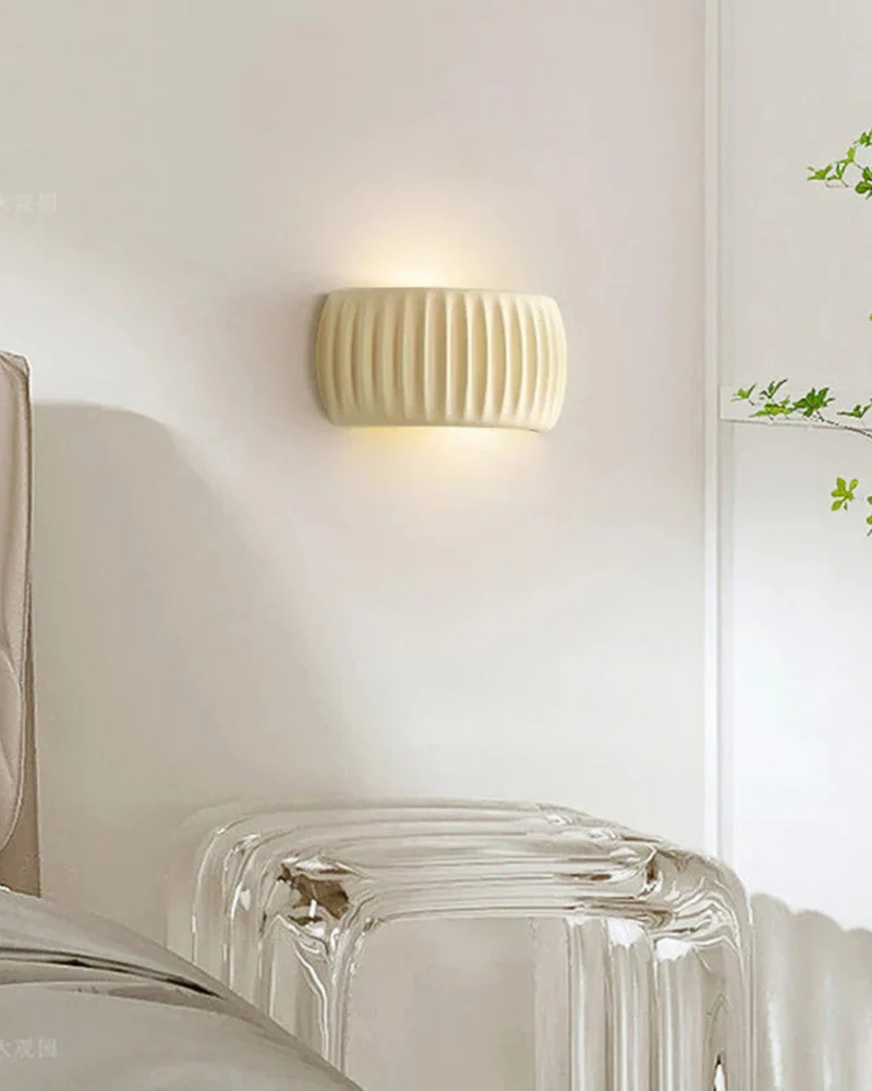 Wandlamp met Golvende Textuur in Natuurlijke Aardtinten voor Sfeervolle Verlichting | Moderne Wandverlichting Ambachtelijk Design Warm Licht Omhoog en Omlaag | Sansoti