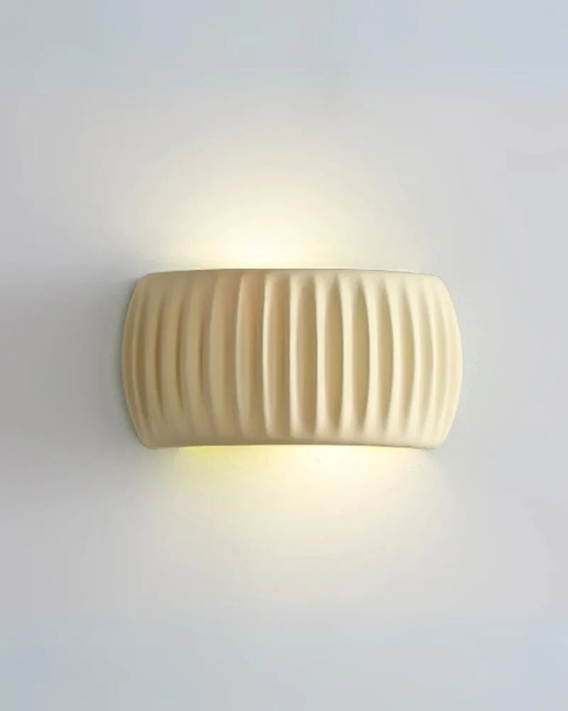 Wandlamp met Golvende Textuur in Natuurlijke Aardtinten voor Sfeervolle Verlichting | Moderne Wandverlichting Ambachtelijk Design Warm Licht Omhoog en Omlaag | Sansoti