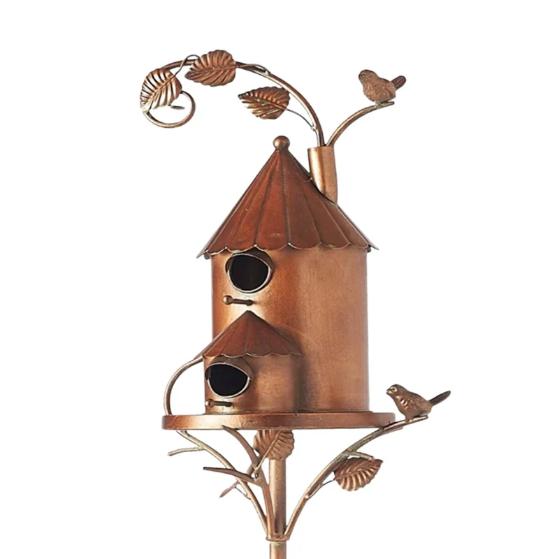 Metalen Vogelhuisje op Tuinsteker met Artistiek Design voor Tuin Terras Balkon | Sansoti