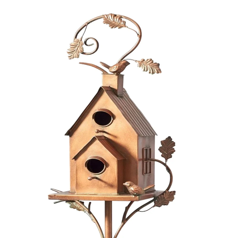 Metalen Vogelhuisje op Tuinsteker met Artistiek Design voor Tuin Terras Balkon | Sansoti