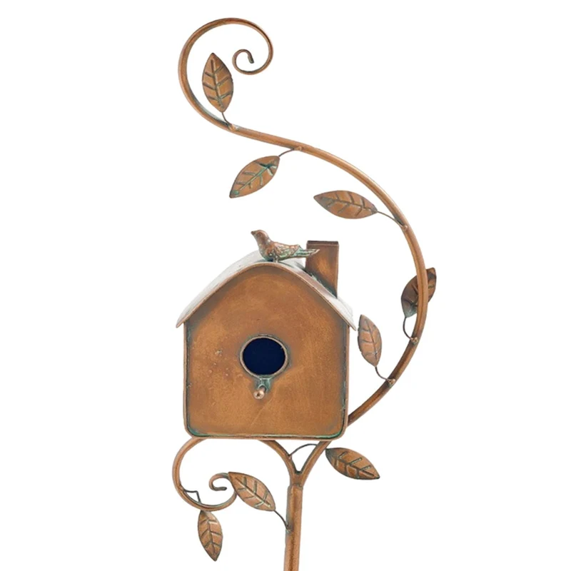Metalen Vogelhuisje op Tuinsteker met Artistiek Design voor Tuin Terras Balkon | Sansoti