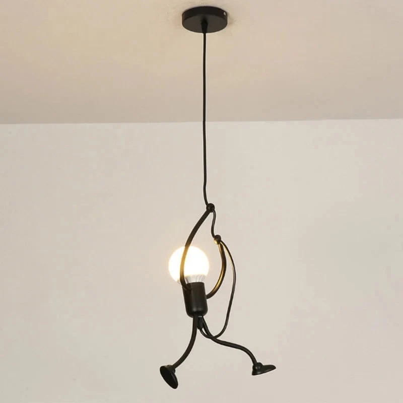 Speelse Robot Plafondlamp Metaal Zwart Goud Rood Kinderkamer Woonkamer 1-Kop 3-Kop Rond Retro Industrieel Design E27 LED-Fitting Creatieve Verlichting Plafond | Sansoti