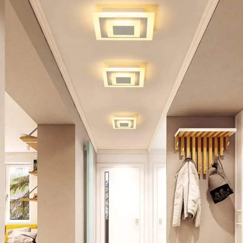 Plafondlamp Vierkant Modern LED Acryl Zwart Wit 20cm Dimbaar | Sansoti