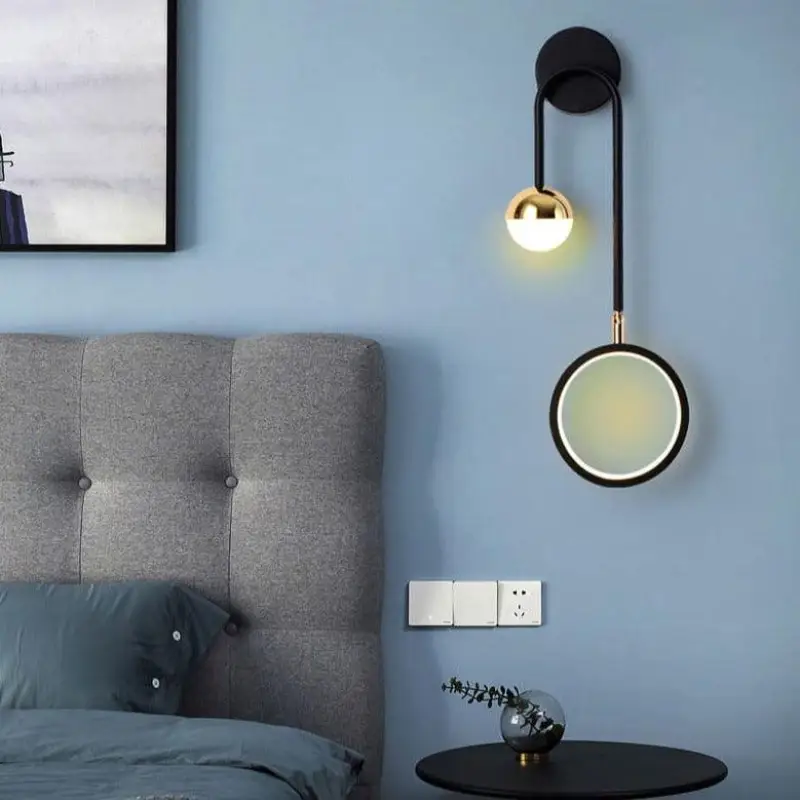 Wandlamp Scandinavisch Aluminium Zwart 48cm LED Dimbaar Modern Design | Sansoti