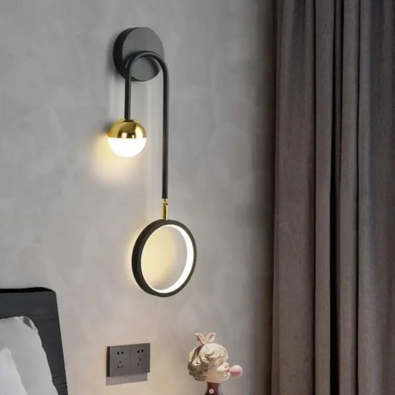 Wandlamp Scandinavisch Aluminium Zwart 48cm LED Dimbaar Modern Design | Sansoti