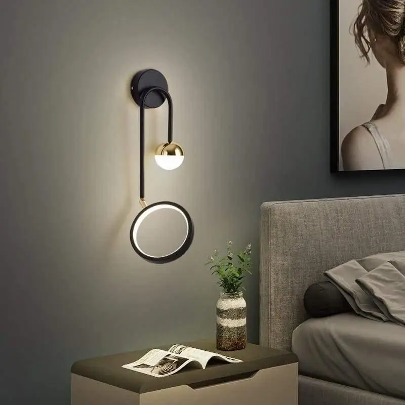 Wandlamp Scandinavisch Aluminium Zwart 48cm LED Dimbaar Modern Design | Sansoti