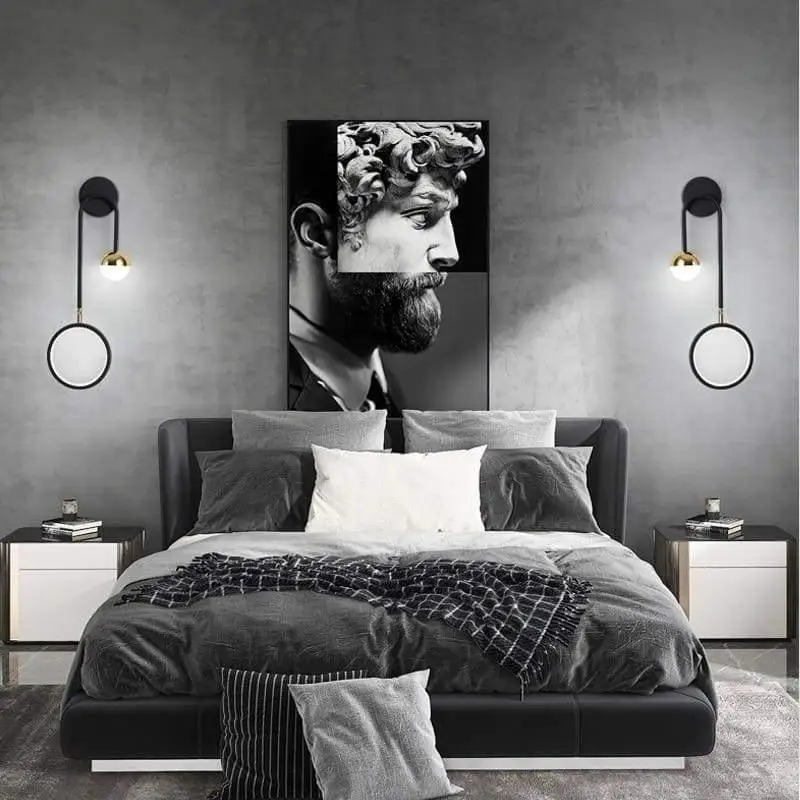 Wandlamp Scandinavisch Aluminium Zwart 48cm LED Dimbaar Modern Design | Sansoti