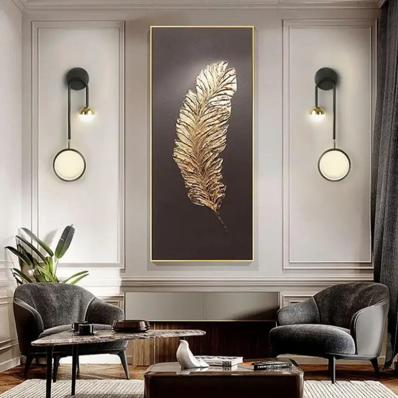 Wandlamp Scandinavisch Aluminium Zwart 48cm LED Dimbaar Modern Design | Sansoti