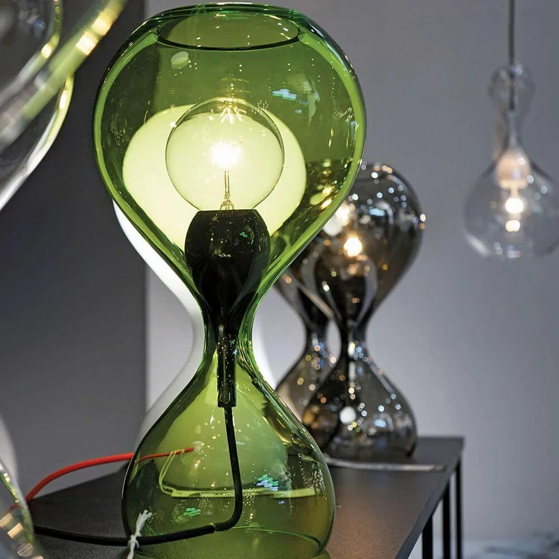 Blubb Tischlampe Glas mit Dimmer