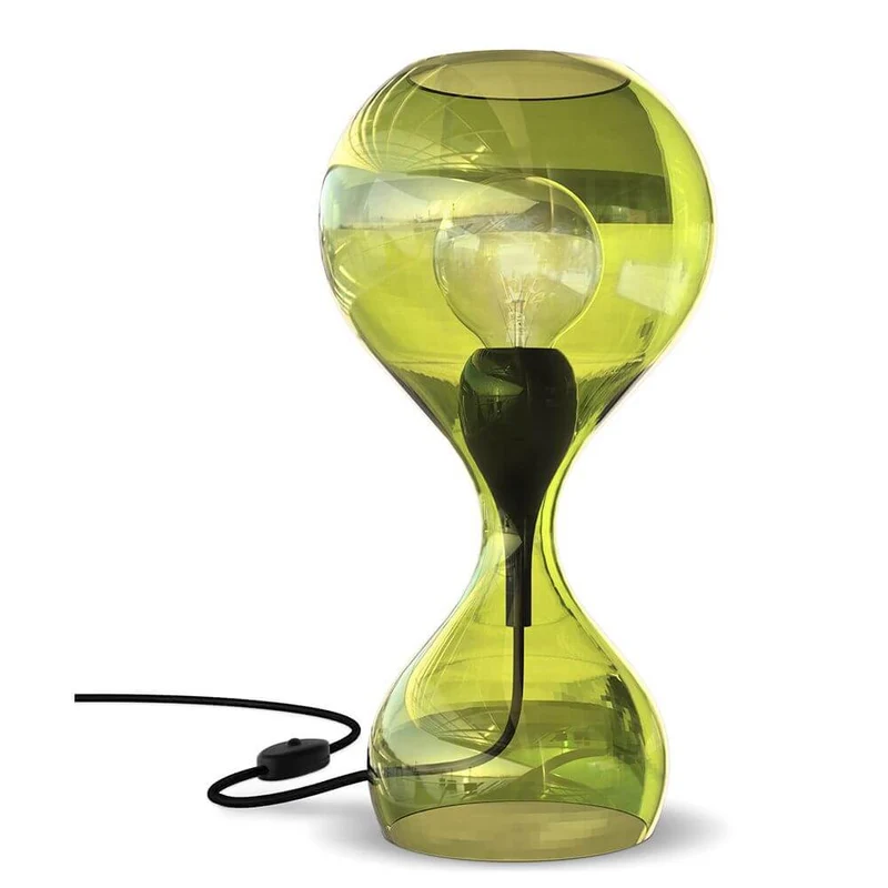 Blubb Tischlampe Glas mit Dimmer