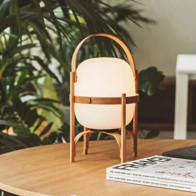 Tafellamp Hout Opaal Glas Naturel 3 Maten Woonkamer Slaapkamer Sfeerverlichting Staande Lamp Japandi Scandinavisch | Sansoti