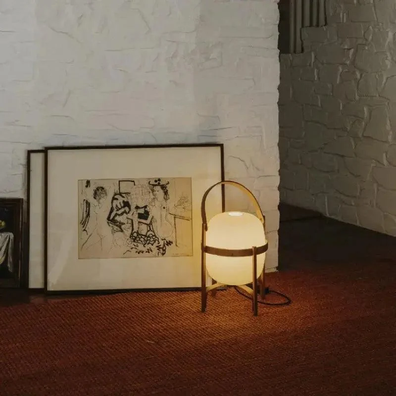 Tafellamp Hout Opaal Glas Naturel 3 Maten Woonkamer Slaapkamer Sfeerverlichting Staande Lamp Japandi Scandinavisch | Sansoti