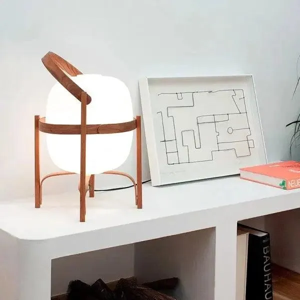 Tafellamp Hout Opaal Glas Naturel 3 Maten Woonkamer Slaapkamer Sfeerverlichting Staande Lamp Japandi Scandinavisch | Sansoti