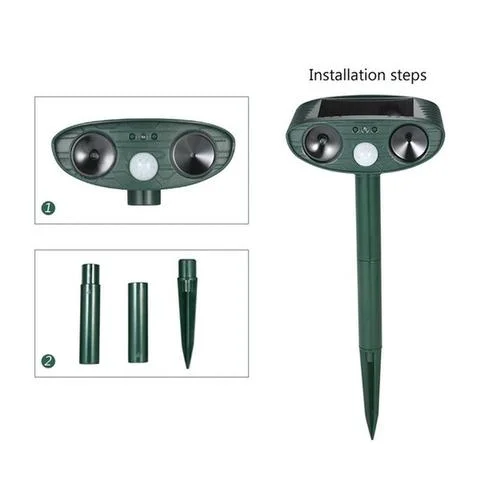 Ultrasonische Dierenverjager Tuin Solar PIR Sensor 110° 18-40 kHz Herten Vossen Katten Honden Vogelverschrikker Bewegingssensor Waterdicht Buiten | Sansoti