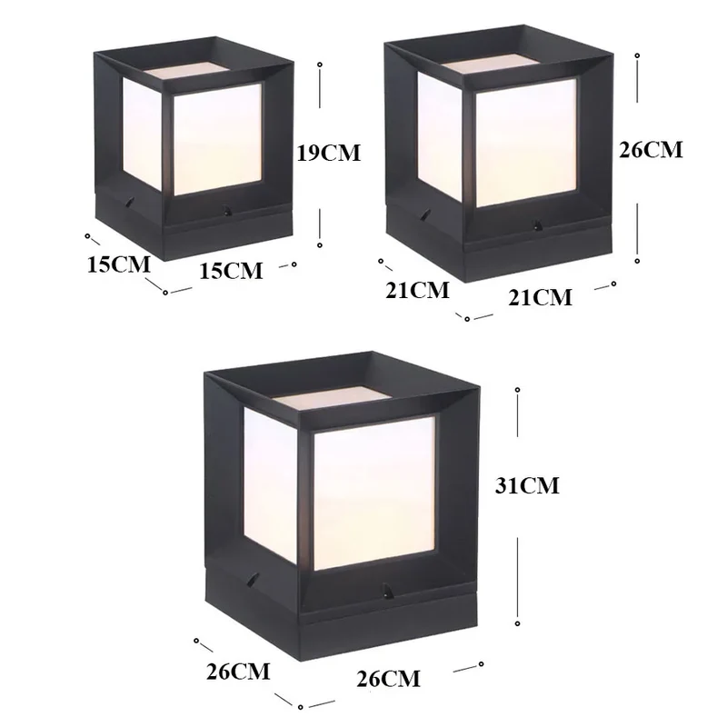 Buiten Staande Lamp Voor Oprit En Poort 12W LED Modern Zwart | Sansoti