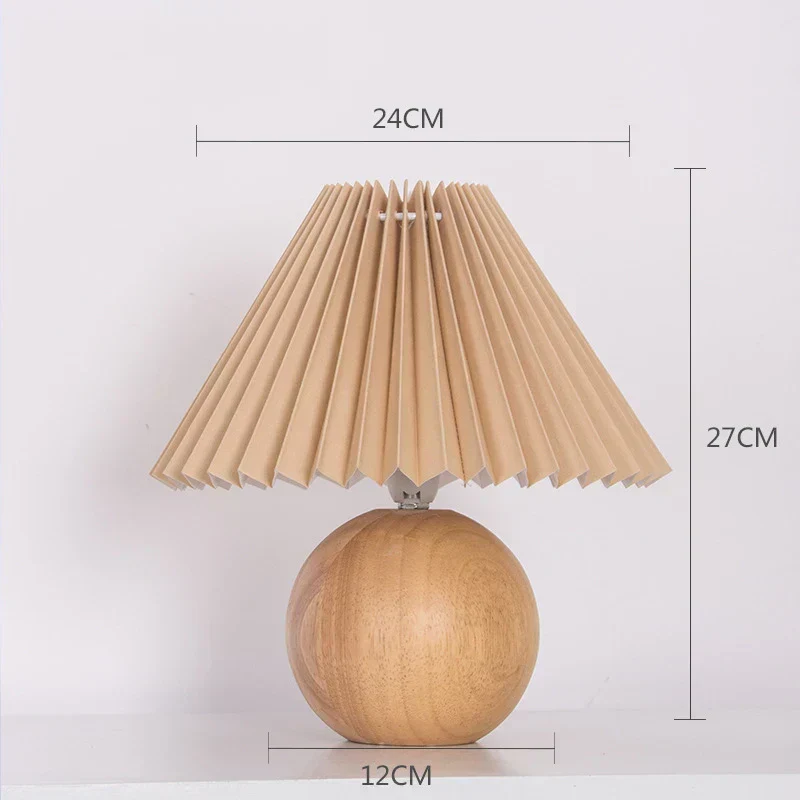 Tafellamp Vintage Met Plooikap E27 Retro Antiek 27cm Nachtkast Lamp | Sansoti