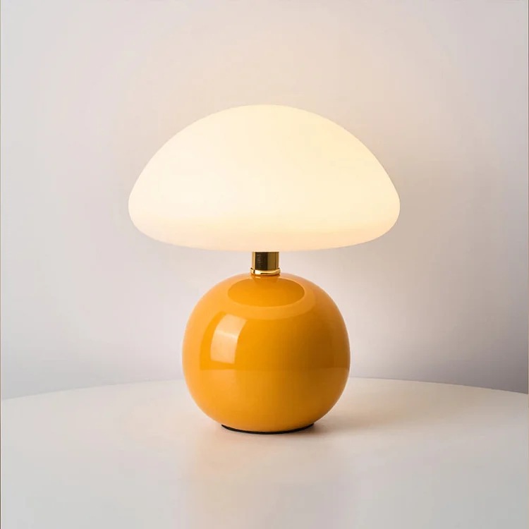 Tafellamp Paddenstoel Crème Keramiek Retro Design Dimbaar LED | Sansoti