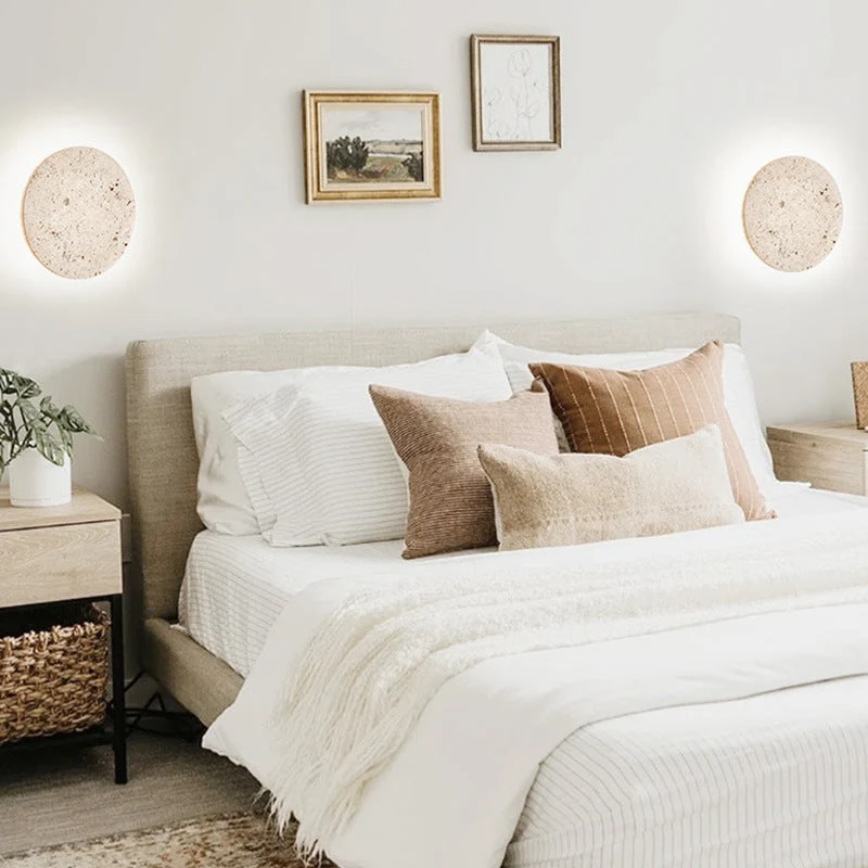 Wandlamp Travertin Rond LED Modern Natuursteen Ø23 Ø30 | Sansoti