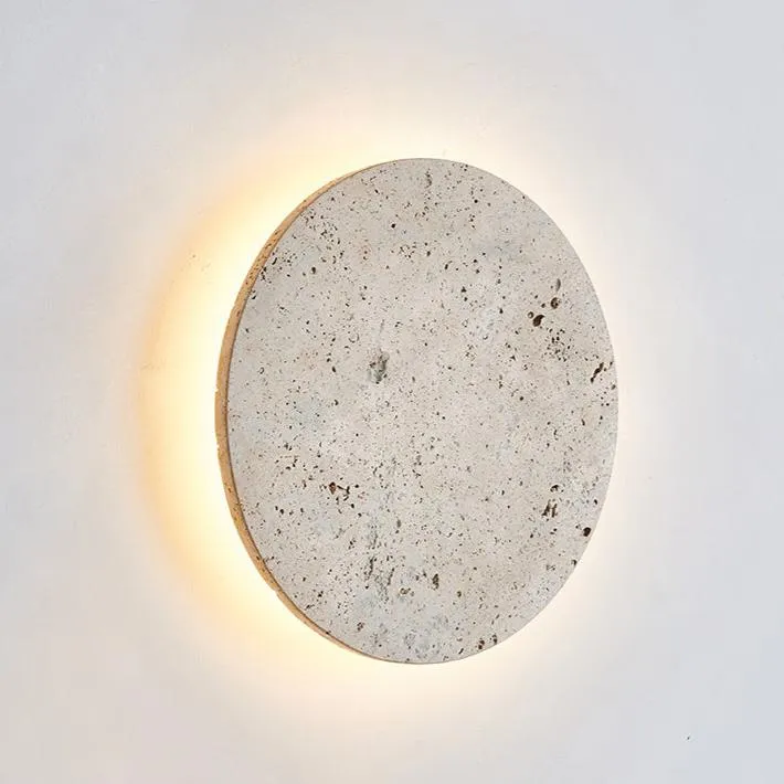 Wandlamp Travertin Rond LED Modern Natuursteen Ø23 Ø30 | Sansoti