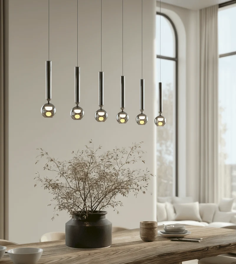 Hanglamp LED Zwart Chroom 100cm Dimbaar Glas Modern Design