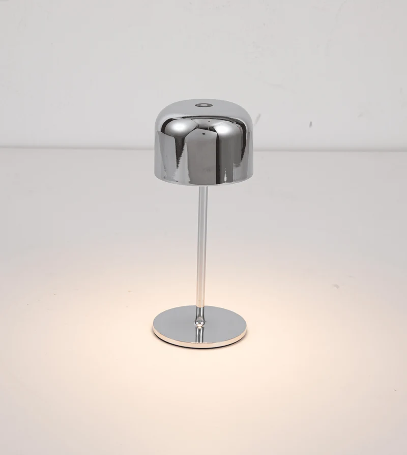Draadloze Tafellamp LED Oplaadbaar Touch Dimbaar IP54 21cm Chroom