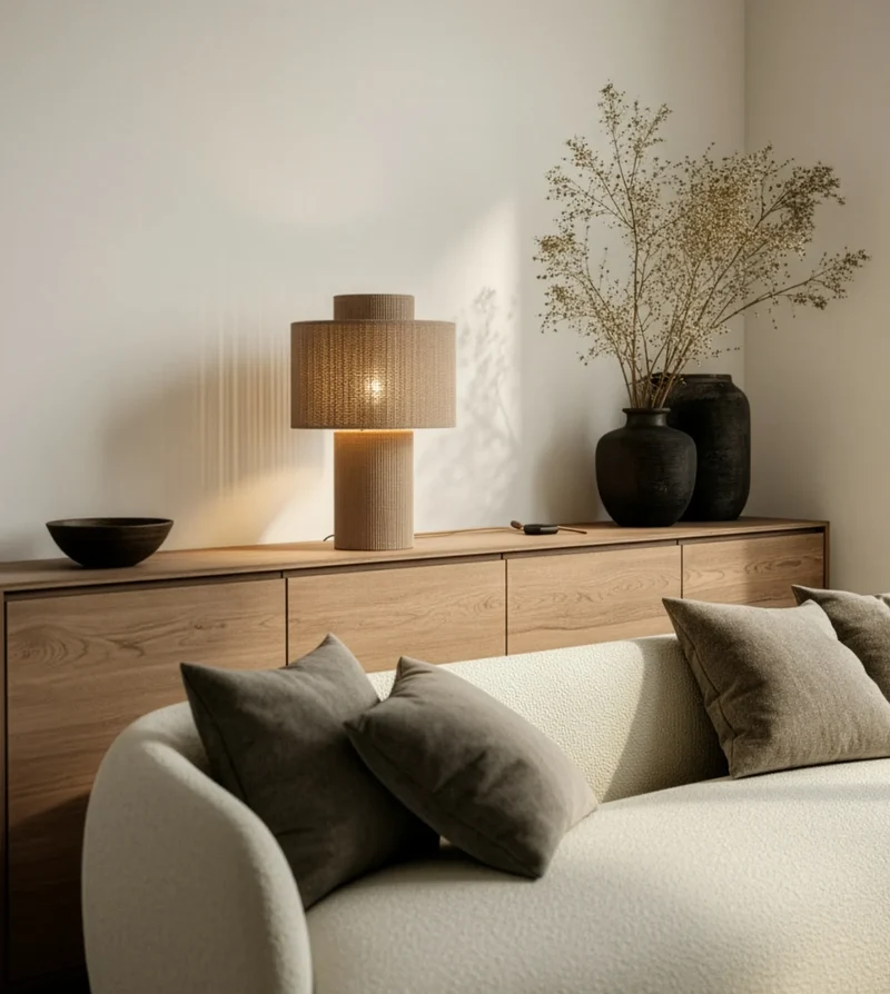 Hanglamp Gevlochten Katoen Natuurlijk Design 25cm Boho Sfeerverlichting | Sansoti