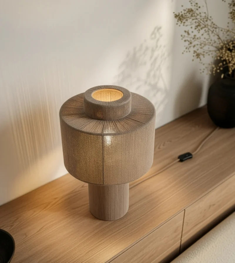 Hanglamp Gevlochten Katoen Natuurlijk Design 25cm Boho Sfeerverlichting | Sansoti