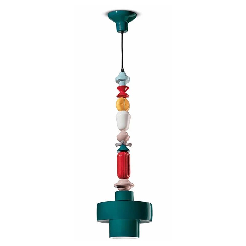 Ferroluce Hängeleuchte Lariat aus Keramik 91cm