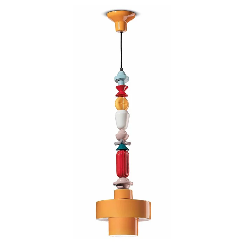 Ferroluce Hängeleuchte Lariat aus Keramik 91cm