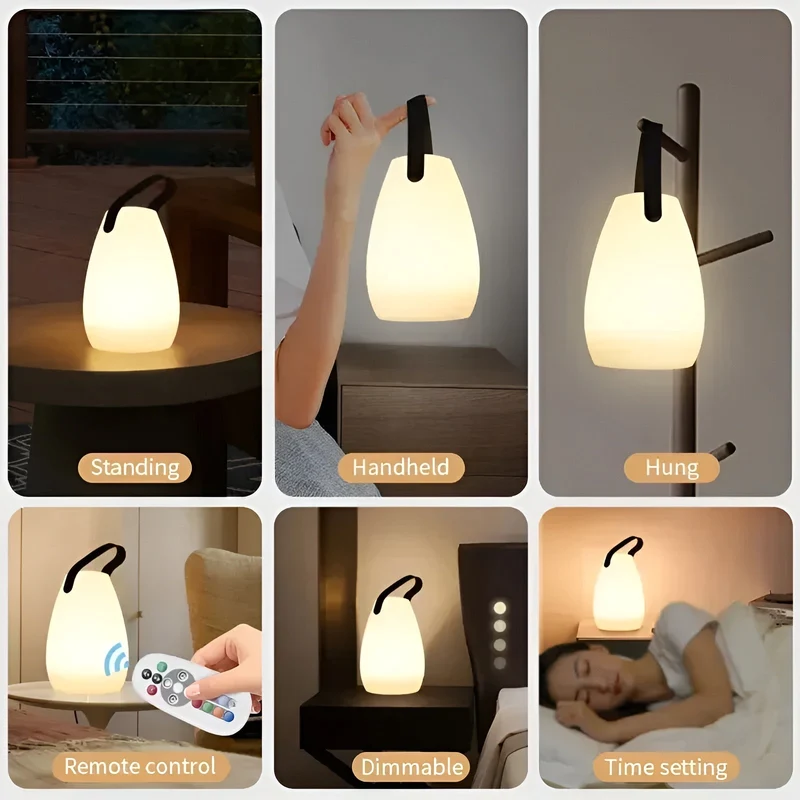 Draadloze LED Tafellamp Waterdicht RGB Dimbaar Oplaadbaar | Sansoti