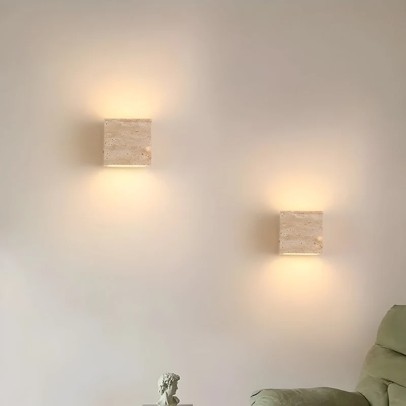 Buitenlamp Travertin Steen Up Down LED IP65 3000K Gevel | Sansoti