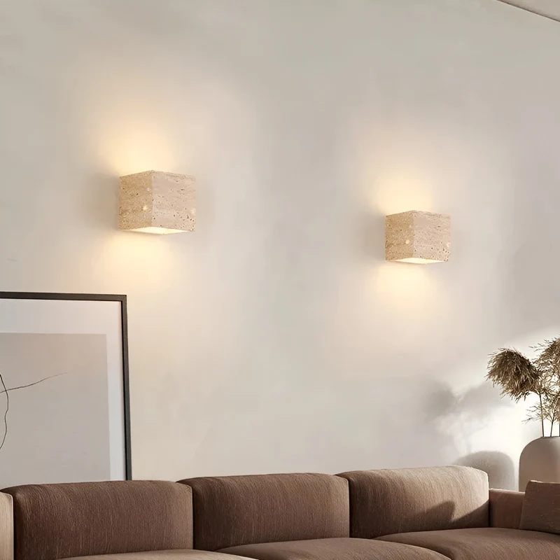 Buitenlamp Travertin Steen Up Down LED IP65 3000K Gevel | Sansoti