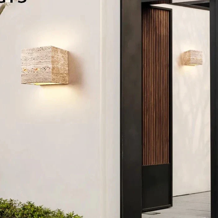 Buitenlamp Travertin Steen Up Down LED IP65 3000K Gevel | Sansoti