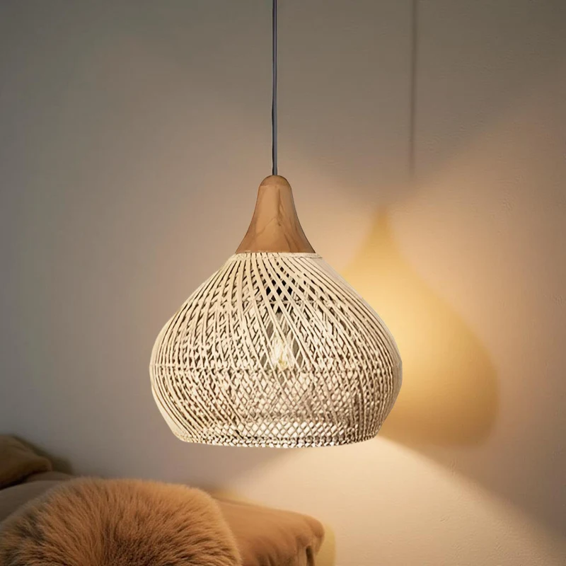 Rotan Hanglamp Boho Natuur Ø40 Ø50 Ø60 Zwart Of Naturel LED | Sansoti