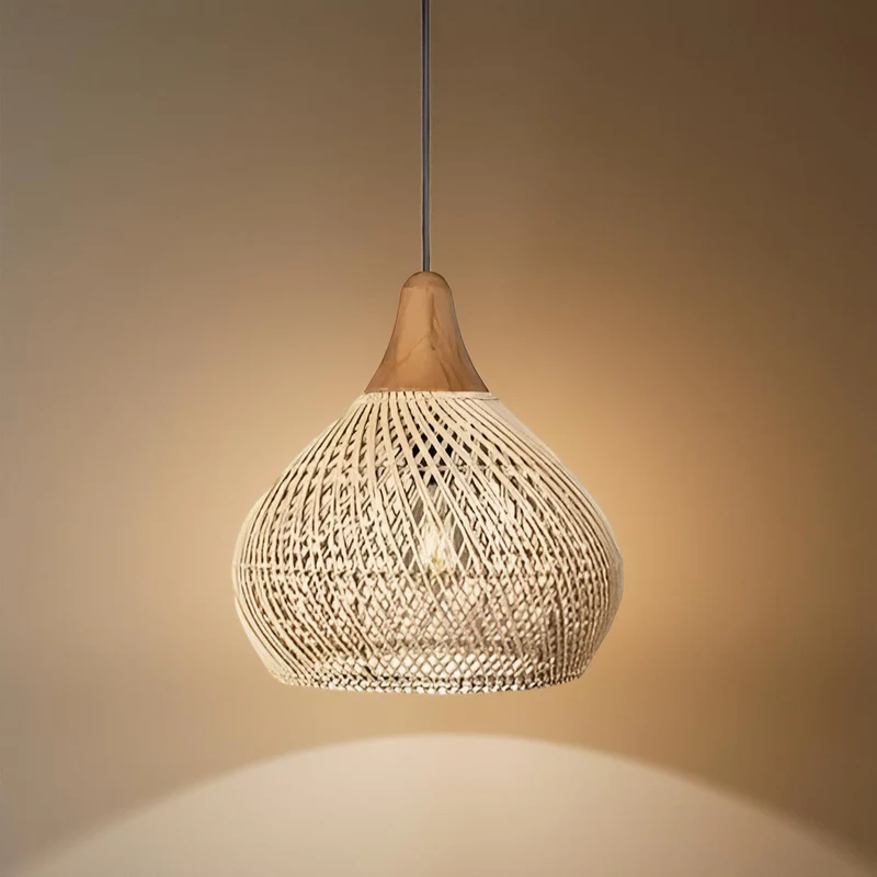 Rotan Hanglamp Boho Natuur Ø40 Ø50 Ø60 Zwart Of Naturel LED | Sansoti