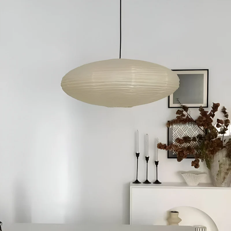 Plafondlamp Mulberry Papier Japandi Design Ø50 Ø60 LED Dimbaar Wit Geometrisch | Sansoti