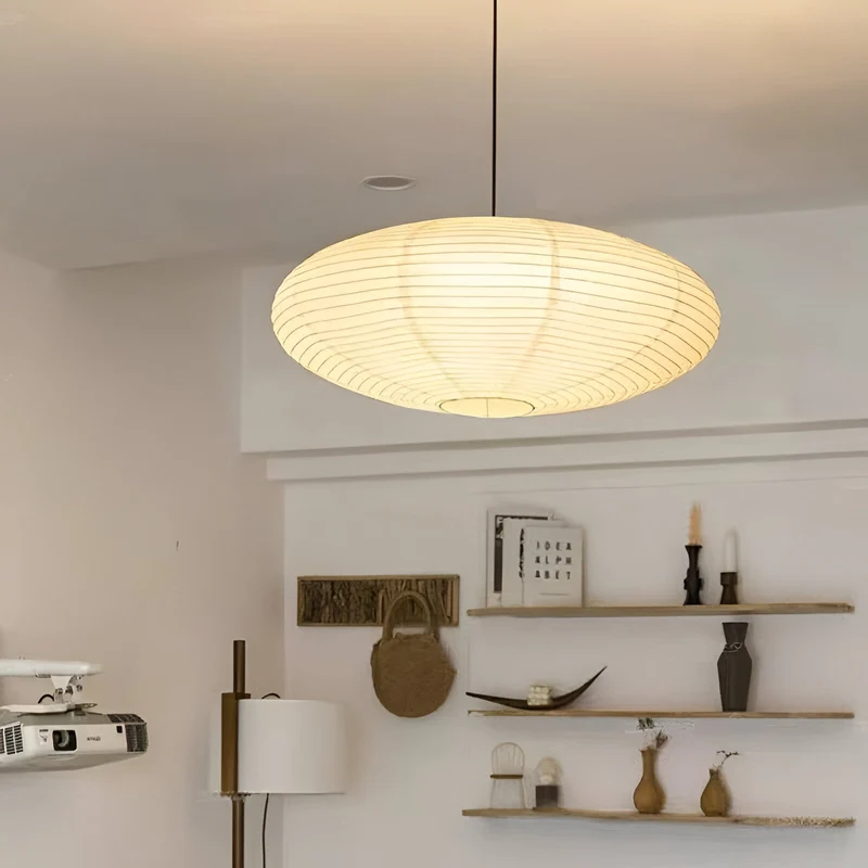 Plafondlamp Mulberry Papier Japandi Design Ø50 Ø60 LED Dimbaar Wit Geometrisch | Sansoti