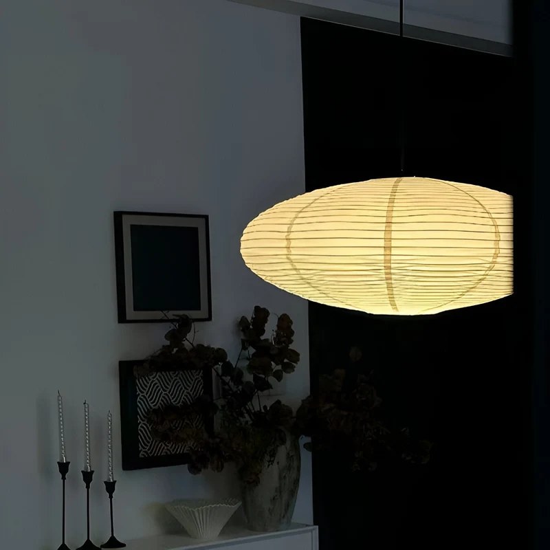 Plafondlamp Mulberry Papier Japandi Design Ø50 Ø60 LED Dimbaar Wit Geometrisch | Sansoti