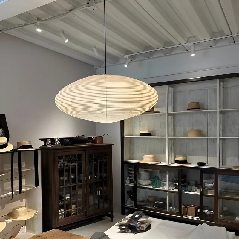 Plafondlamp Mulberry Papier Japandi Design Ø50 Ø60 LED Dimbaar Wit Geometrisch | Sansoti