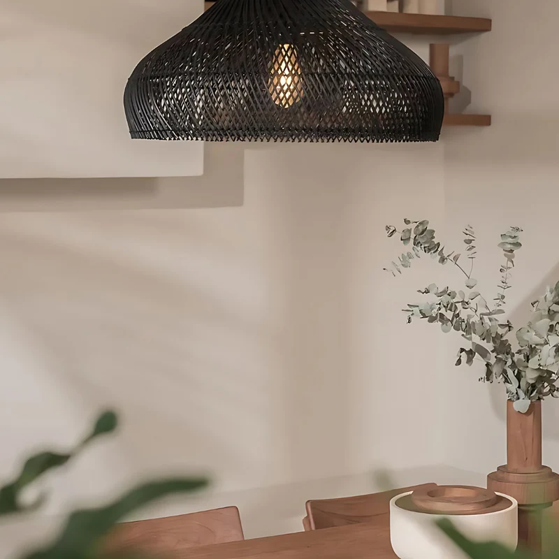 Hanglamp Rattan Bamboe Handgevlochten Bohemian Retro E27 Ø40 Ø60 Eetkamer | Sansoti