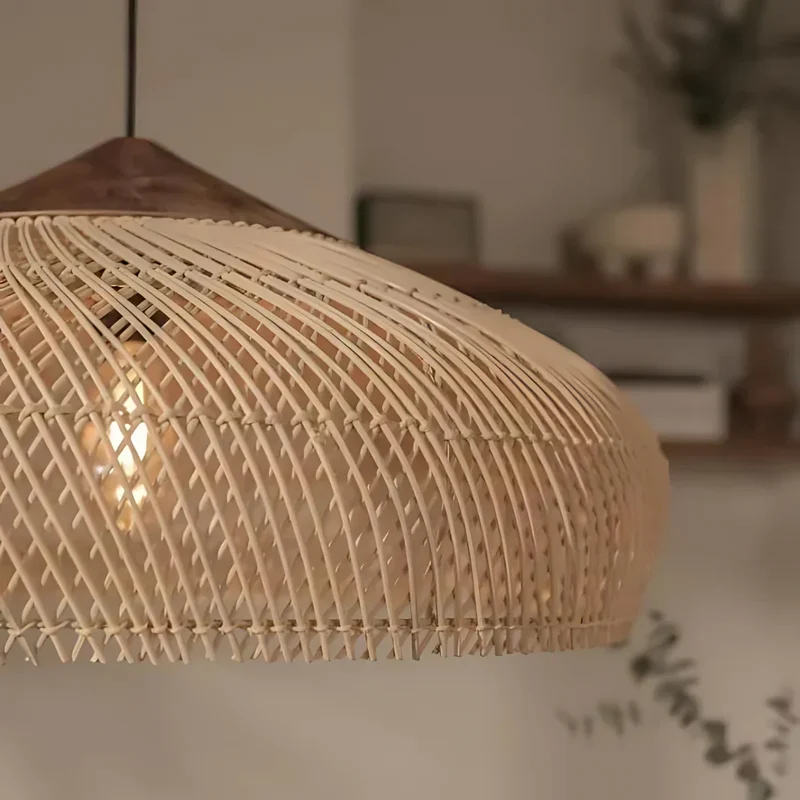 Hanglamp Rattan Bamboe Handgevlochten Bohemian Retro E27 Ø40 Ø60 Eetkamer | Sansoti