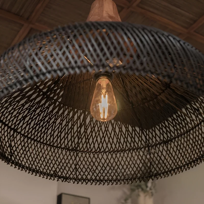 Hanglamp Rattan Bamboe Handgevlochten Bohemian Retro E27 Ø40 Ø60 Eetkamer | Sansoti